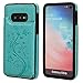 Vaburs S10e Case Wallet with Card Holder, Embossed Butterfly Premium PU Leather Double Magnetic Buttons Flip Shockproof Protective Case Cover for Samsung Galaxy S10e(Butterfly Mint Green)