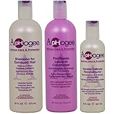 ApHogee Shampoo for Damaged Hair 16 Fl Oz, ProVitamin Leave-In Conditioner 16 Fl Oz, Keratin 2 Minute Reconstructor 8 Fl Oz S