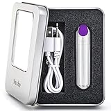 Vsshe Bullet Mini Massagers - Rechargeable & WarterProof Bullet Massager for Woman - Portable Bullet Viberate Toys (Silver-purple)