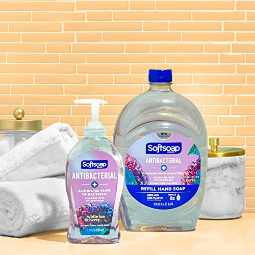 SOFTSOAP ANTIBACTERIAL LIQUID HAND SOAP REFILL, WHITE TEA & BERRY SCENTED HAND SOAP, 50 OUNCE(PACKAGING MAY VARY)