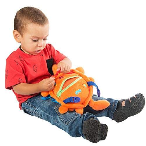 BUCKLE TOY "Barney" Crab - Toddler Early Learning Basic Life Skills Children's Plush Travel Activity