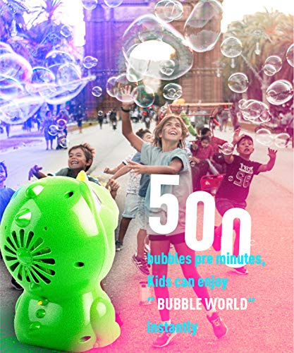 Gasince Bubble Machine Dinosaur Bubble Blower 500+ Bubbles Per Minute Automatic Bubble Maker Toddlers Boys Girls Birthday Party Bubble Machine for Kids Outdoor Activities
