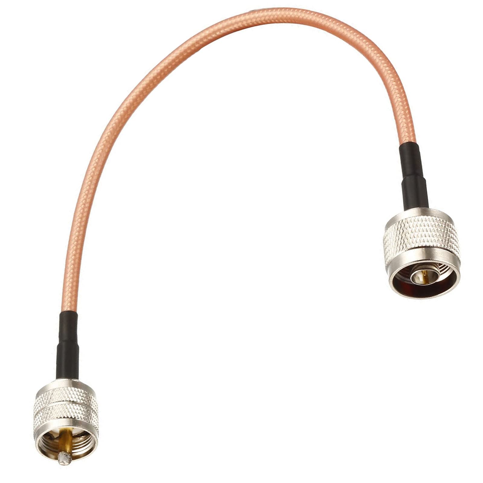Rebower RG400 Coaxial Cables UHF (PL259) Male to N Male, [for Broadcast Coax Coaxial] - 1Feet/ 50 Ohm/Gold Tone/ 1Pcs