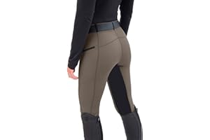ERTUPE Womens Horse Riding Pants Full Seat Riding Breeches Equestrian Tights Horseback Patchwork Trouser with Pockets