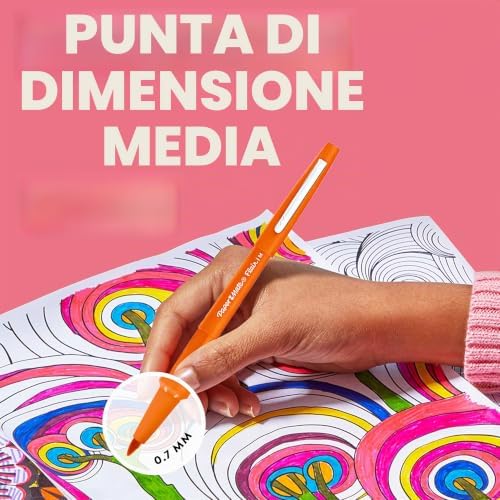 Flair - Penna con punta in feltro, misura media, colori assortiti Punta media Confezione da 5 Blu