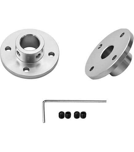 Sourcing Map 8mm Inner Dia H13*D16 Rigid Flange Coupling Motor Guide Shaft Coupler Motor Connector Silver Tone 2 PCS For DIY Parts