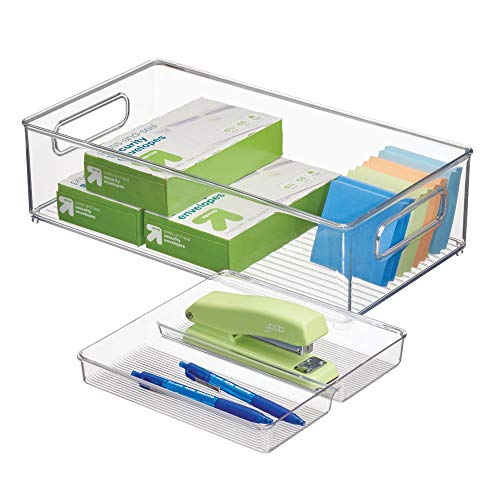 iDesign Plastic Kitchen Storage Bins with Handles, Containers for