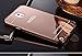 Double-Lin Luxury Aluminum Metal Mirror PC Back Case Cover for Samsung Galaxy Note 3 N9000 Rose