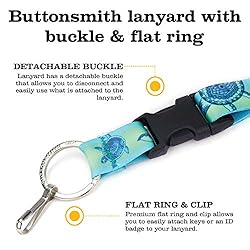 Buttonsmith Turtles Breakaway Lanyard - with Buckle
