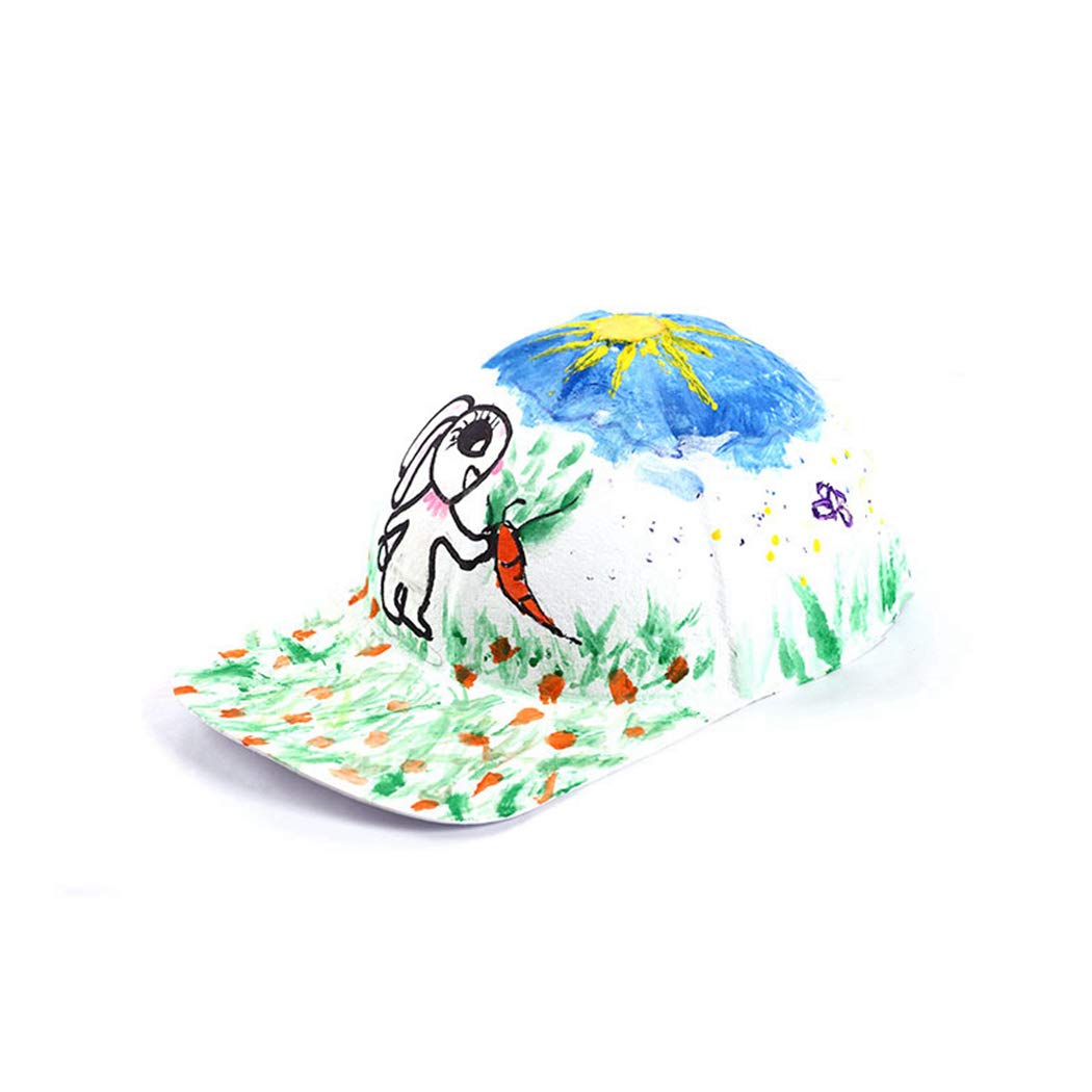 B bangcool DIY Kids Baseball Caps Hats - White DIY Creative Painting Polyester Sun Hat Sports Cap for Kids Aged 3-12 yrs Old (5PCS)