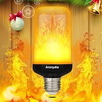 Aronydia LED Flame Effect Light Bulb,Simulated Fire Flickering Lights Flame Atmosphere Romantic Lighting for Bar/Festival/Home Decoration- E26 Standard Base,Newest Generation
