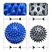 Spiky Massage Ball - Deep Tissue Augsep Foot Massage Ball for Plantar Fasciitis, Foot Pain, Muscle Pain, Myofascial Release, Reflexology - 3 Pack (Blue-Grey)