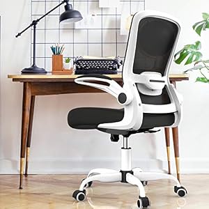 Mimoglad Office Chair, High Back Executive Computer Desk Chair – Adjustable Height and Flip-up Arms Swivel Chair Thick…