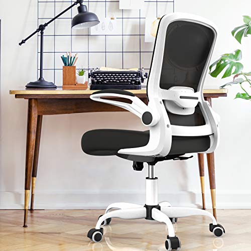 Mimoglad Office Chair, High Back Executive Computer Desk Chair - Adjustable Height and Flip-up Arms Swivel Chair Thick…
