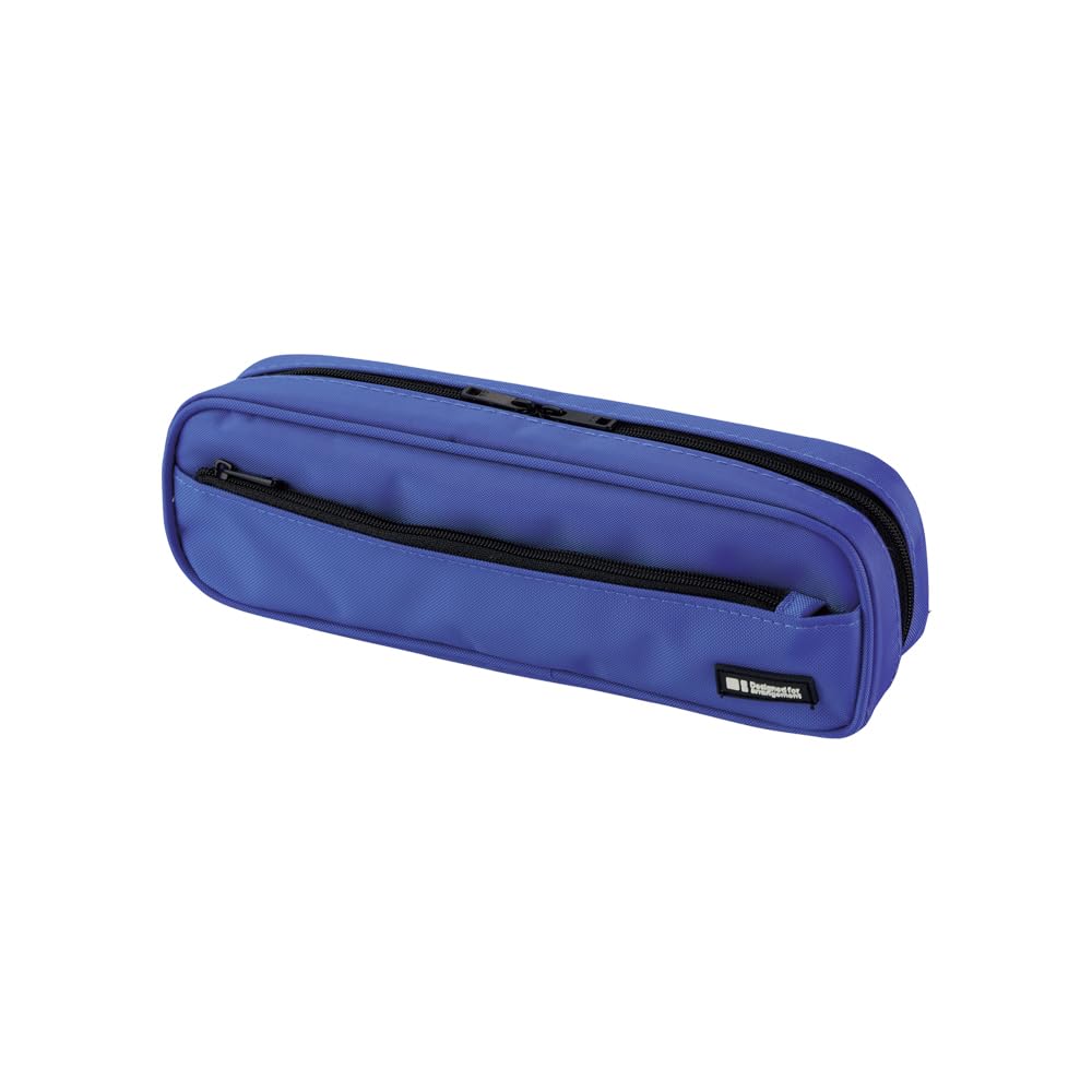 LIHITLAB Large Capacity Zipper Long Pencil Case For School Office College, Big Capacity Pencil Bag Holder Adults Teen Boys Girls, Travel Cosmetics Storage, Blue (A7552-108)