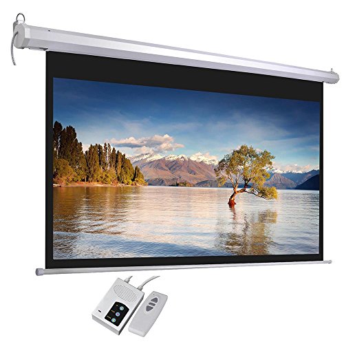 100-Diagonal169-HD-Motorized-Electric-Auto-Projector-Screen-w-Remote-Control-Matte-White-13-Gain