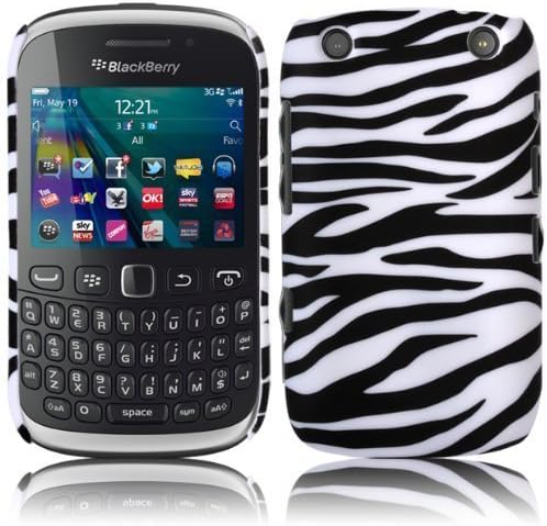 Shop4 Black / White Zebra Print Hard Back Cover Case Skin for BlackBerry 9320 Curve Mobile Phone