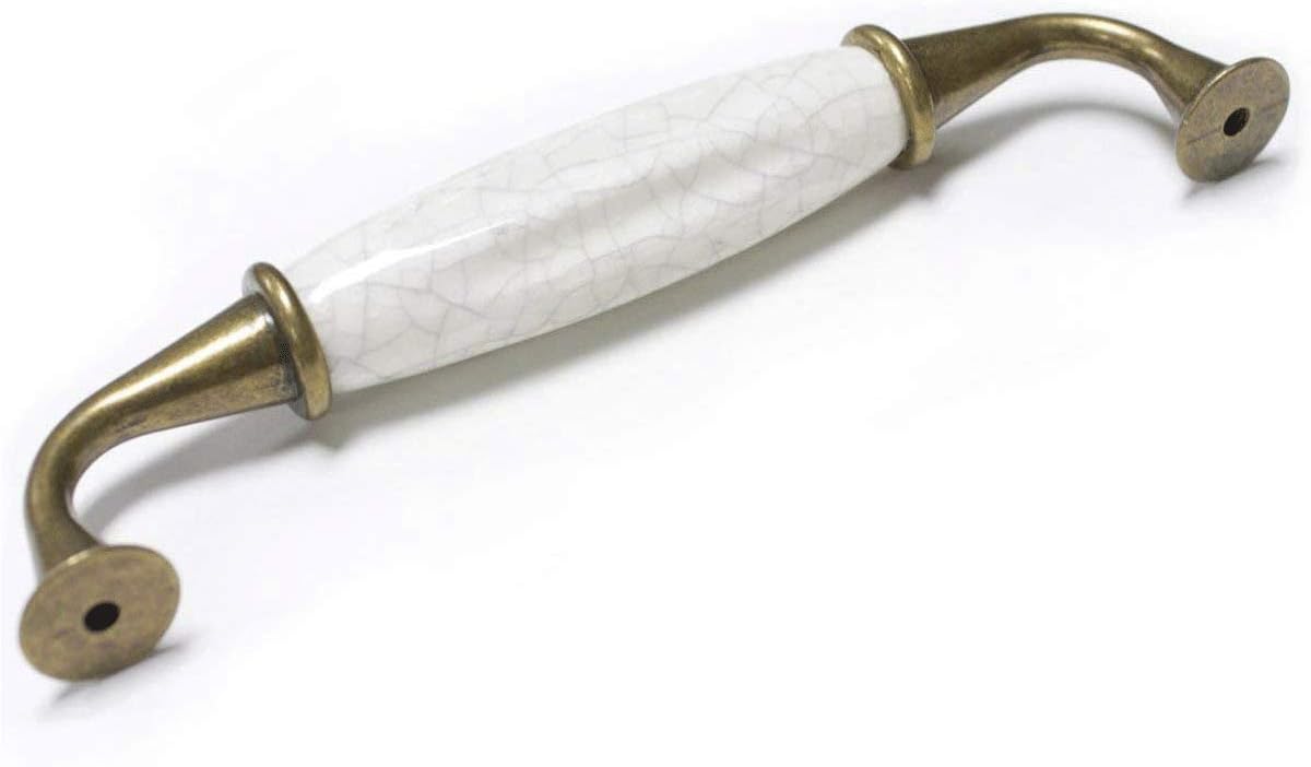 1PACK - Cabinet Handle Ceramic Vintage-Style Bronze Cupboard Dresser Pull 5 inch 128mm Hole to Hole