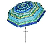 AMMSUN 2018 7 ft Sand Anchor Beach Umbrella Fantastic Water Drop Design Flaps zinc Tilt Twist-in System Silver Coating Inside Hanger Plastic Screw Base