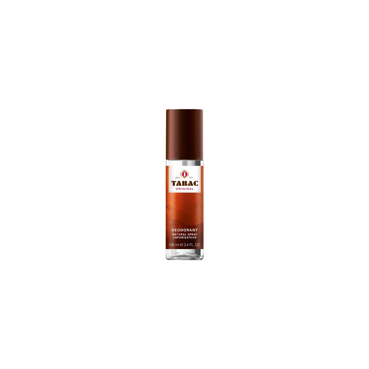 Maurer and Wirtz Tabac Original Deodorant Spray Glass Bottle for Men, 3.4 Ounce