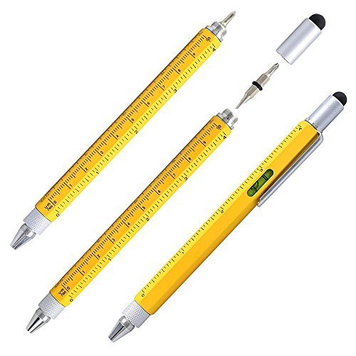 Screwdriver Pen Pocket Multi Tool Kit 6 in 1 - (2 Pack) Multi-Functional DIY Tool Set with Screwdriver, Stylus, Level Tool, Screwdriver Set & Tool Ruler with Phillips Flathead Bit - Perfect Mens Gift - Thumbnail 3