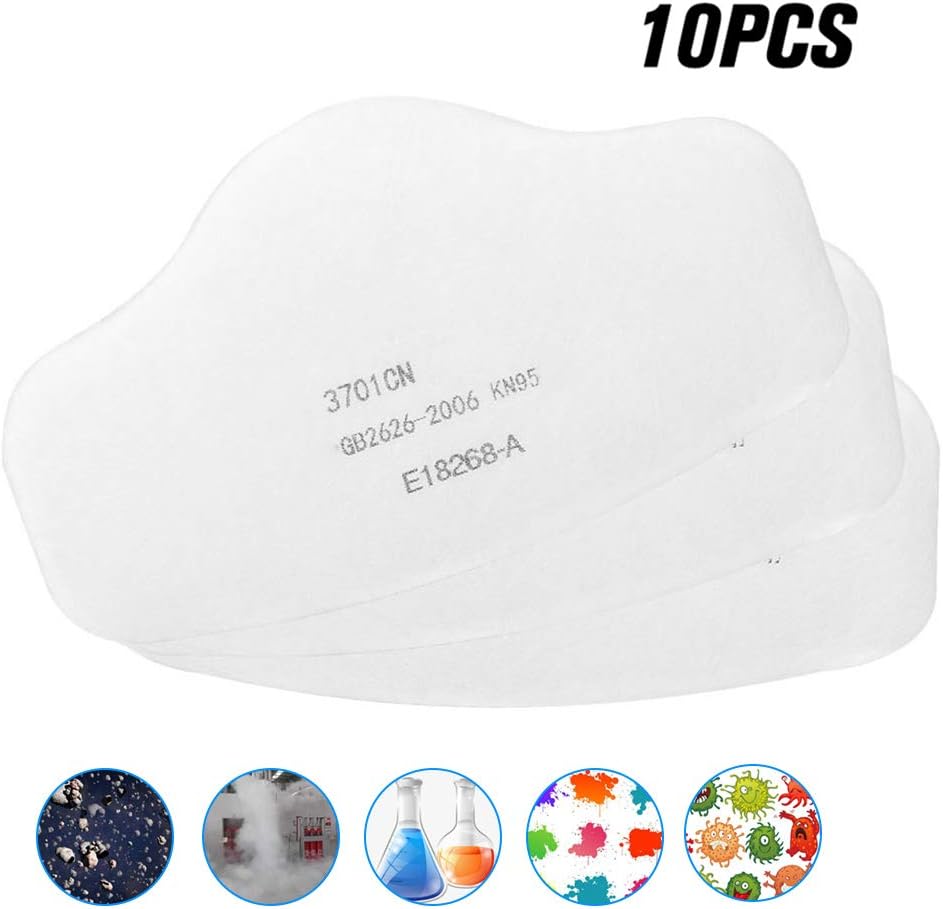 Particulate Filter,Cotton Filter, Cotton Filter,Replacement Fitting Respirator Paint Spraying Dust Gas,Compatible with 3200 Series Filter Retainer(5.5×14.5Cm),10 Pcs