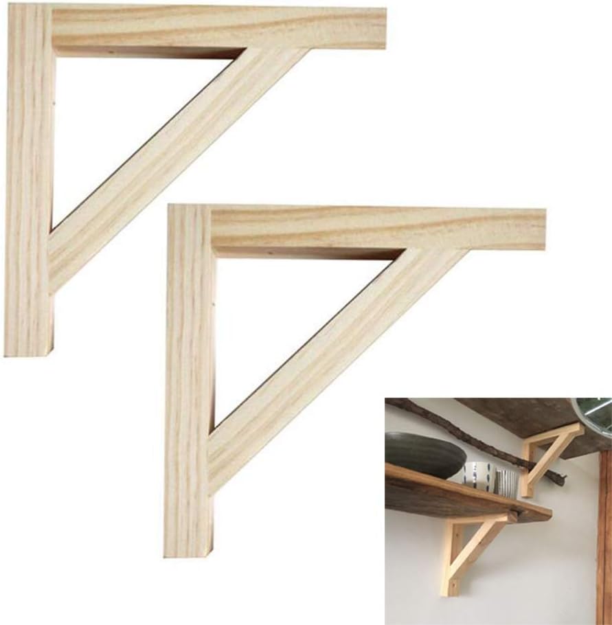 Brackets Shelf Support - Solid Wood Shelf Support, Ledge, Floating Hidden Shelf, 2PCS