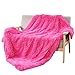 DECOSY Super Soft Faux Fur Couch Throw Blanket Hot Pink 60
