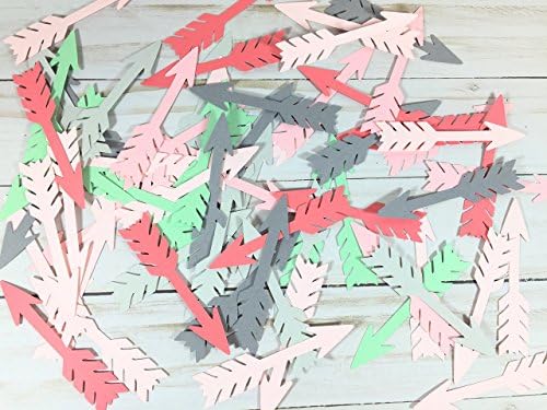 60 Arrow Confetti - 3.5" Inch CUSTOMIZABLE (Pink Coral Gray Mint)