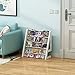 COOFOK Kids Bookshelf, Solid Wood Book Toy Rack Storage Organizer Cute Cartoon Pink Animals(White)