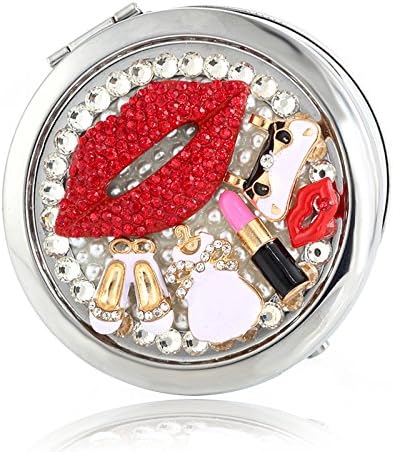 Bling Rhinestone Mini Beauty Pocket Makeup Compact Mirror Makeup Present Gifts