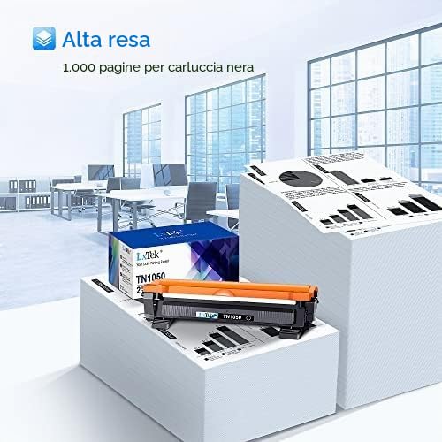 LxTek TN1050 Compatible for Brother TN-1050 TN 1050 Toner Cartridges for Brother DCP-1612W HL-1210W HL-1212W HL-1110 HL-1112 DCP-1510 DCP-1512 DCP-1610W MFC-1810 MFC-1910W (Black, 2-Pack)