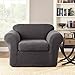 SureFit SF39411 Stretch Metro Chair Slipcover, Gray, 2 Piece