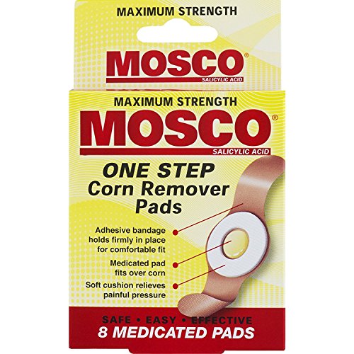 Mosco One-Step Medicated Corn Remover Pads | Maximum Strength | 8-Count per Pack | 3-Pack