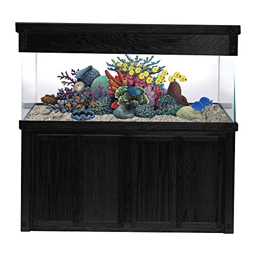RJ ENTERPRISES Oak Empire 72″X24″ Black 30″ Tall Aquarium Stand fits180/225 Gal & Oak Empire 72″X24″ Black 10″ Tall Canopy fits180/225 Gal & Glass Tank Aquarium 225 Gal is Included