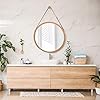 Domax Round Wall Mirror- Circle 15 Inch Mirror Bamboo Frame with Adjustable Hanging Leather Strap for Bedroom Bathroom… 51aGVYkI0CL. SS100
