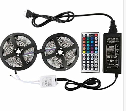 EEOO Flexible Color Changing LED Strip Lights, 10Meter 33ft Waterproof, 600leds RGB White 4 Colors + 44 Key Remote Controller