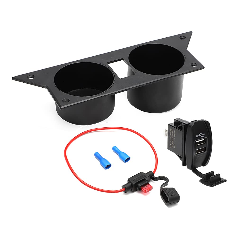Photo 1 of WIKIBB Water Cup Holder for 3rd Third Gen Chevrolet Camaro 1982-1992, Upgraded USB Charger Alloy Steel Cup Holder Insert for Camaro for Center Console Black