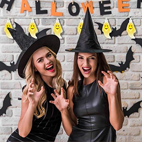 Gyrategirl Halloween String Lights, LED Pumpkin Ghost Lights, Holiday Lights for Outdoor Indoor Decoration, 2 Modes Steady/Flickering Lights(20 Lights, 9.8 feet) for Halloween Home Party Yard Decor