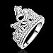 925 Sterling Silver Princess Crown Ring with Cubic Zirconia Inlaid Fashion Jewelry Engagement Wedding Ring for Women