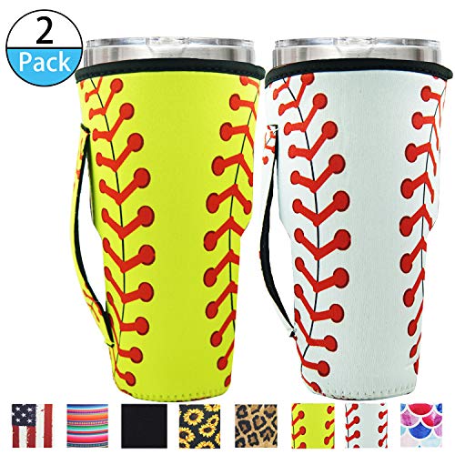 Reusable Neoprene Iced Coffee Cup Sleeve Neoprene Insulated Sleeves Cup Cover Holder Idea For 30oz - 32oz Tumbler Cup,Trenta Starbucks,Large Dunkin Donuts (Only Cup sleeves) (Black) - Thumbnail 6