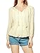 Allegra K Woman Paisley Pattern Jacquard Tasseled Ties 3/4 Sleeves Peasant Top