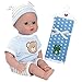 Adora PlayTime Beary Blue Washable Soft Cuddly Body Play Baby Doll with Polka Dot Fleece Blanket Bundle, 13