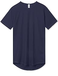 Men's Short Sleeve Hipster Drop Cut Curved Hem Long