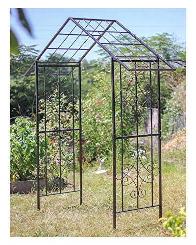 HLMBQ Metall Rosenbogen Torbogen Rankgitter Rosenhilfe Gartenbogen Rankbogen Garten Decoration und Verzierung Kletterer…