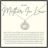Winigolfe Design Gifts For Mother In Law Necklace, Mother In Law Mother’s Day Gifts, Stunning Rhodium-Plated Sterling Silver Necklace For Mother Of The Groom From Bride