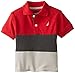 Nautica Baby-Boys Infant Short Sleeve Colorblock Pique Polo, Red Rouge, 18 Months