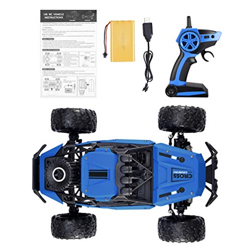 allcaca Remote Control Car Terrain RC Cars 2.4GHz High-Speed Electric Remote Control Off Road Monster Truck, 1/16 Scale RC Off-Road Vehicle 4WD RC Stunt Car for Kids, Blue - Thumbnail 4