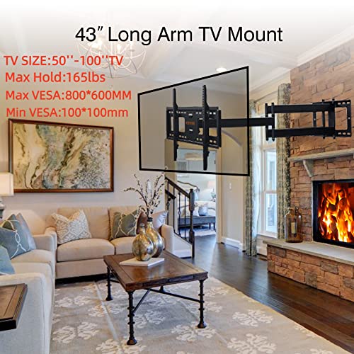 Long Arm TV Wall Mount Heavy Duty,70,75,80,85,86,90,95,100 inch TV Wall