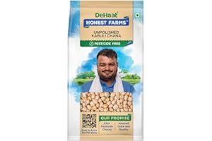 DeHaat Honest Farms Garbanzo Beans – 17.64 Oz (500g) | White Kabuli Chana | Whole Dried Chickpeas | Vegan, Non-GMO, High Protein | Great for Hummus, Soups, Salads & Curries